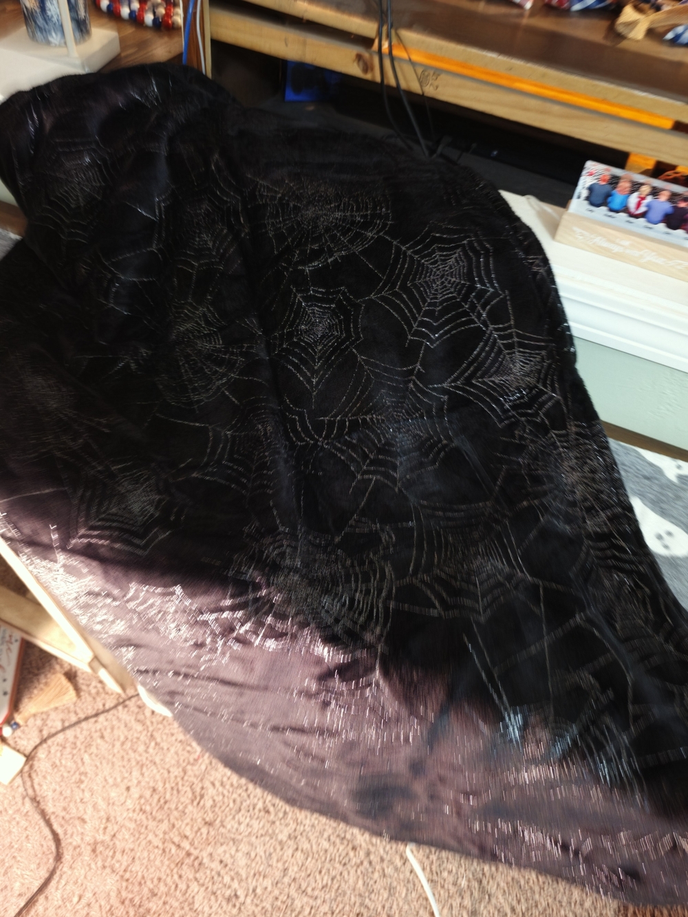 Black Spiderweb Throw Blanket